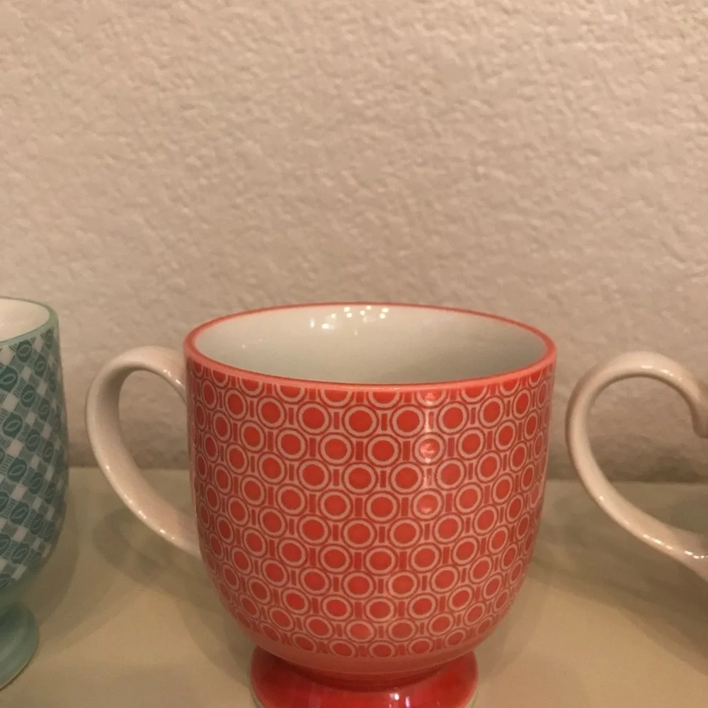 West elm tea cups 8 ounces multicolor